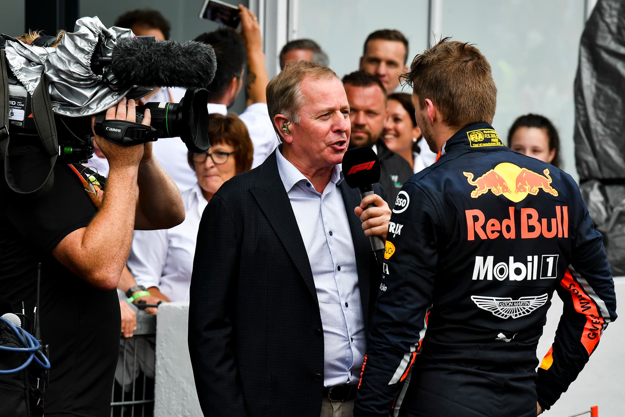 Martin Brundle interviews Max Verstappen after the 2019 Brazilian Grand Prix