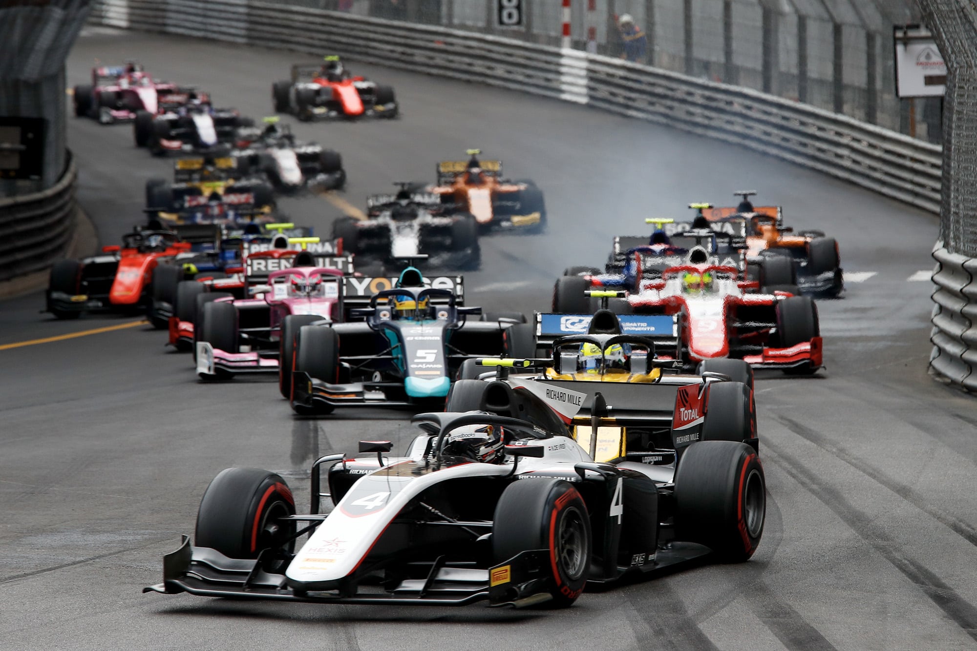 Start of the 2019 Formula 2 Monaco race