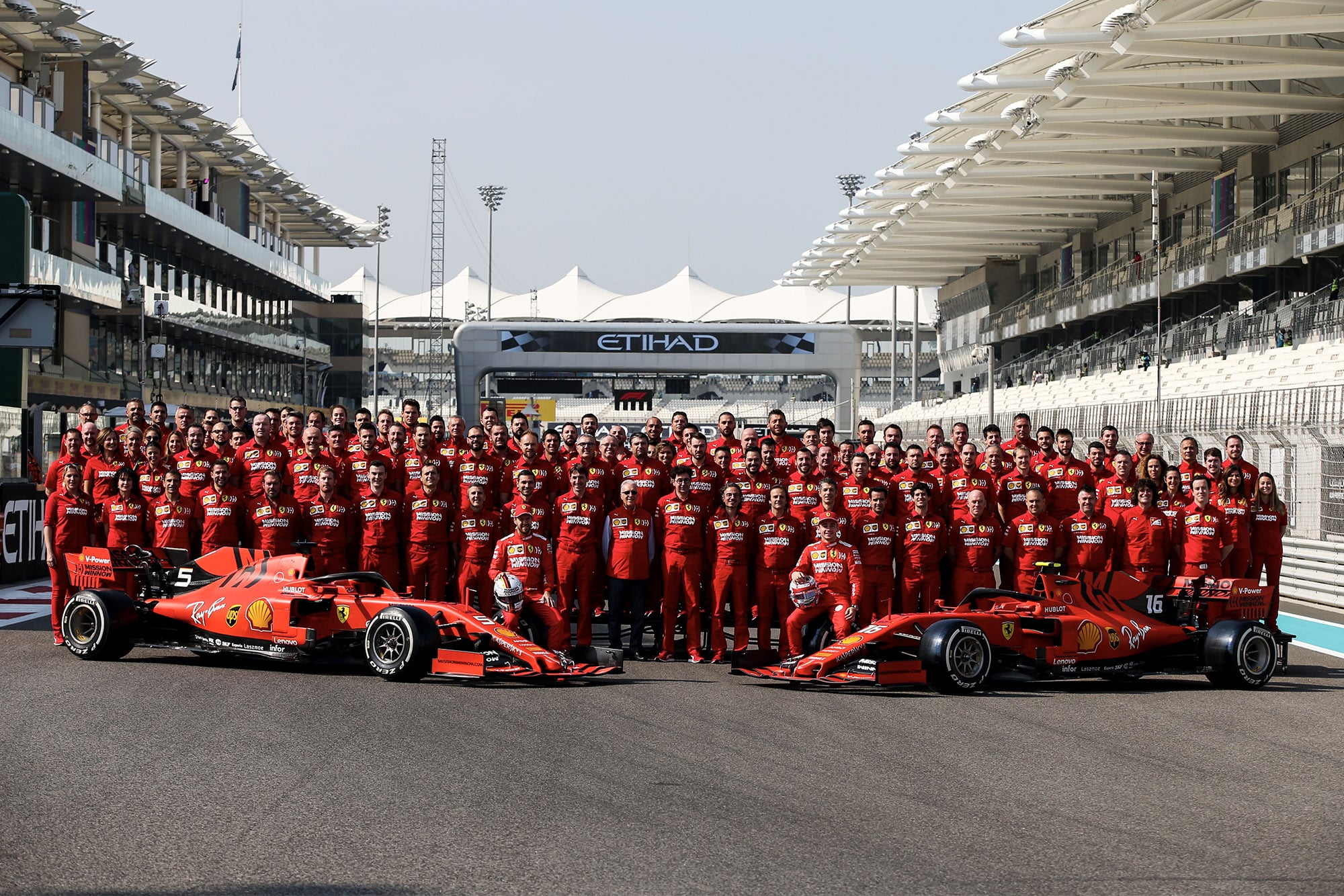 Ferrari's end of season photo from the 2019 Formula 1 season