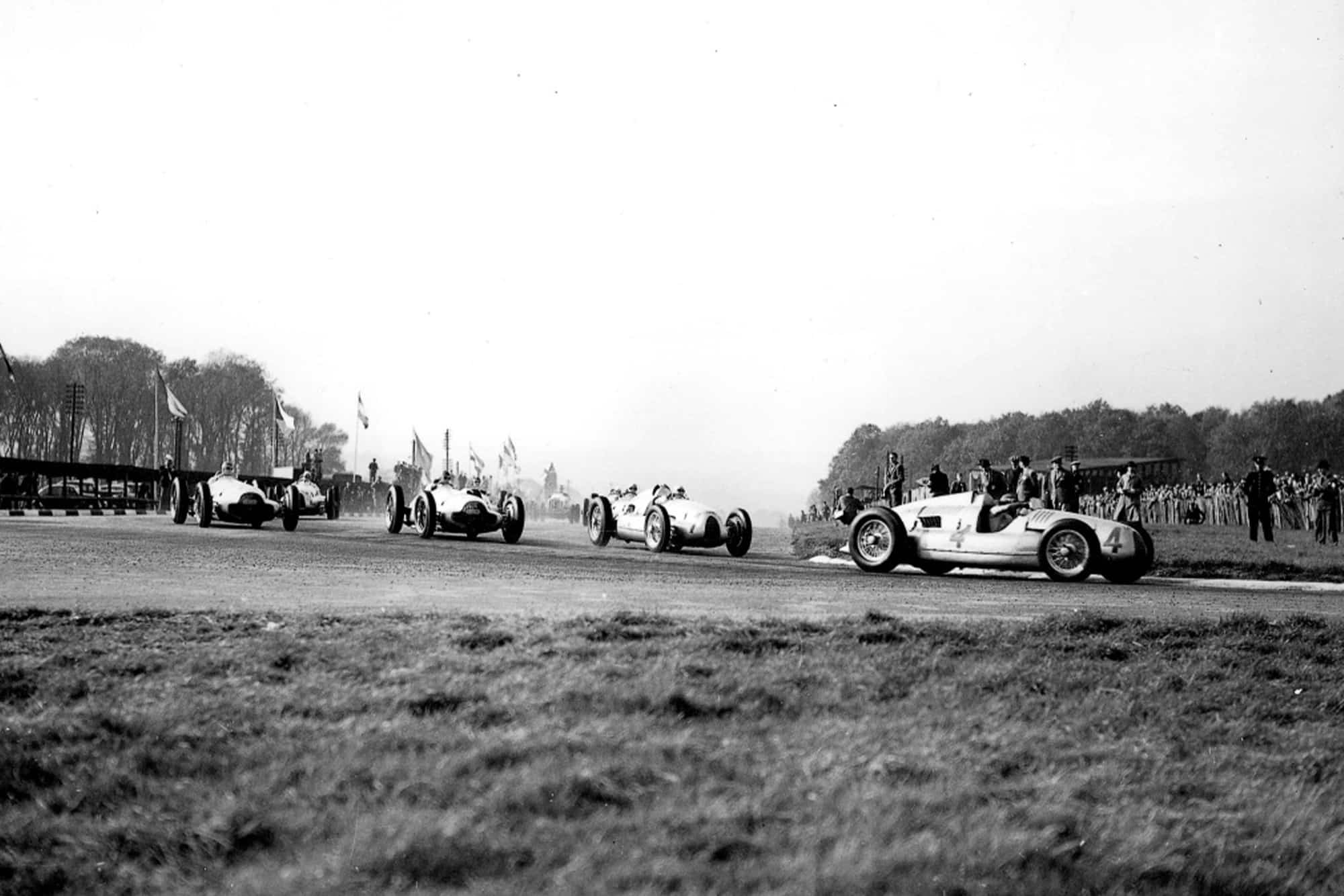 The Mercedes and Auto Unions during the 1938 British Grand Prix