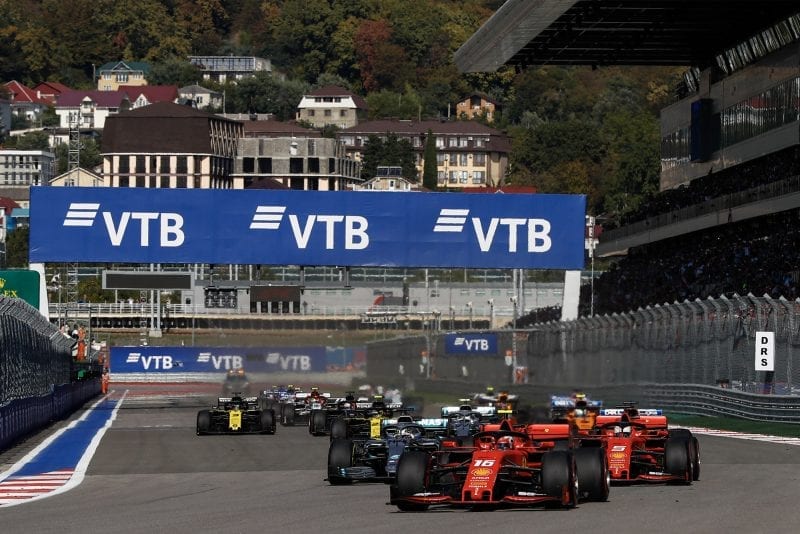 The start of the 2019 Russian Grand Prix