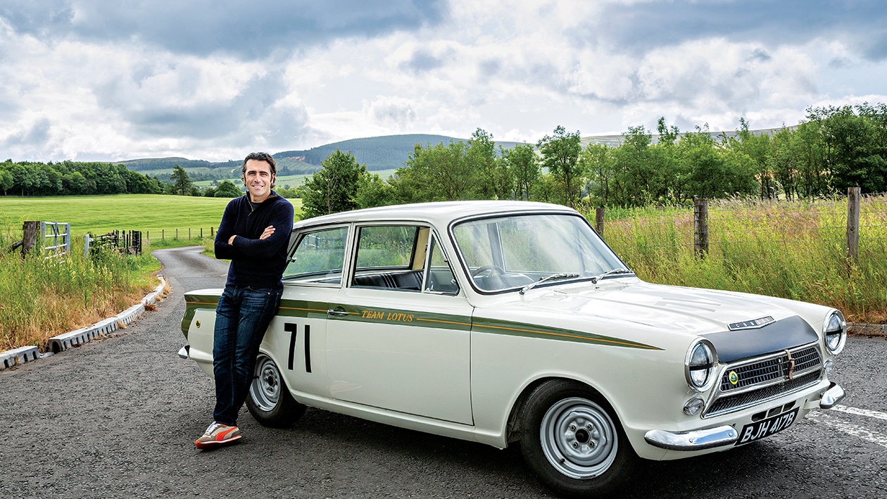 Dario Franchitti with Jim Clark Lotus Cortina