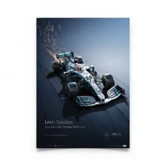 Product image for Lewis Hamilton - Mercedes W10 - 2019 | Automobilist | Collector's Edition Poster