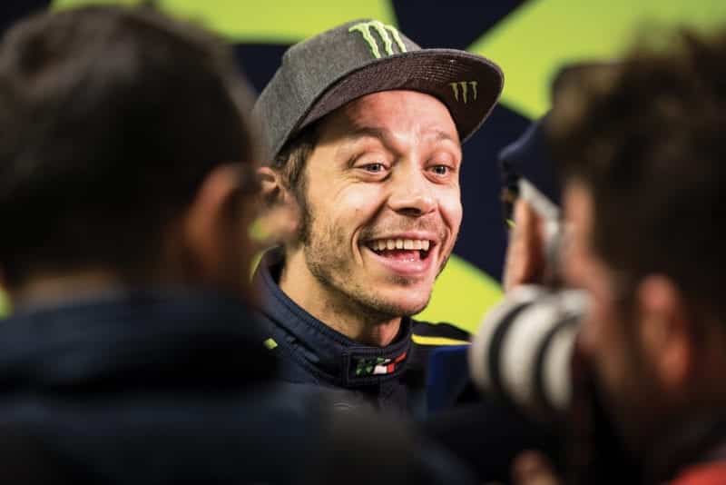 Valentino Rossi in front of photographers