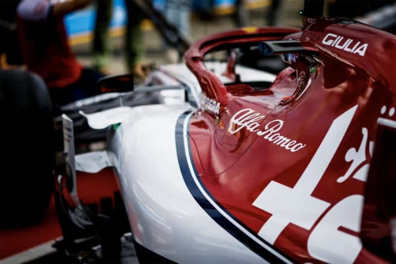 2019 Alfa Romeo F1 car in the pits