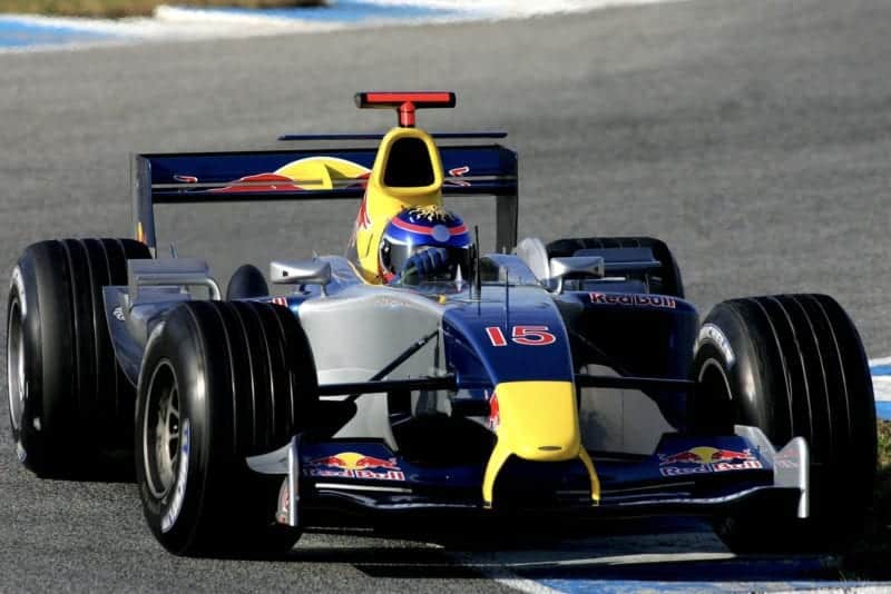 Neel Jani testing for Red Bull during 2004.