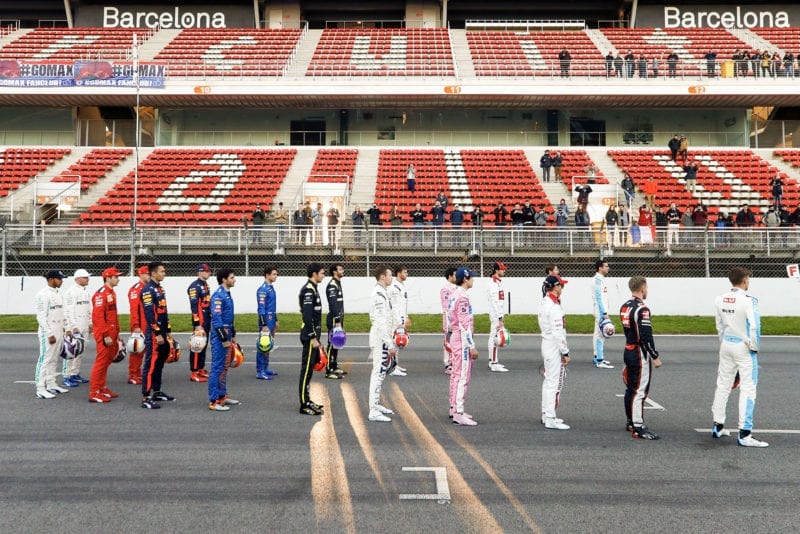 2020 F1 Barcelona pre-season test Day 1 Drivers on the grid