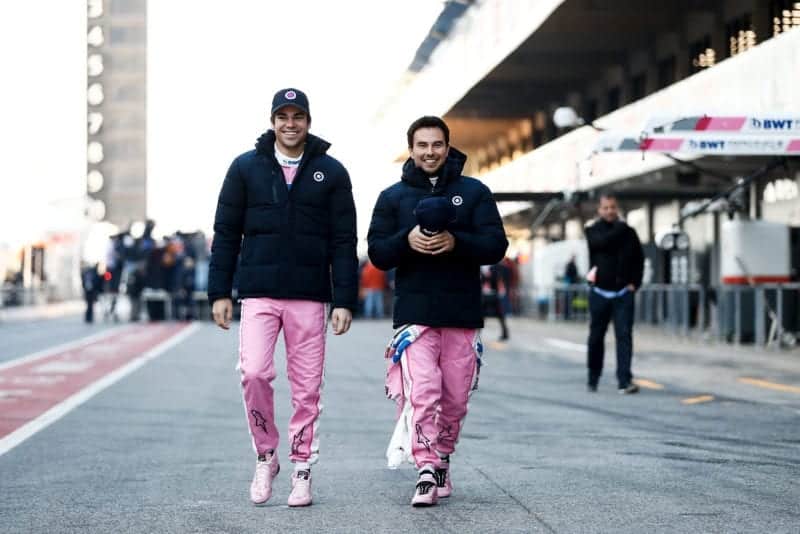 2020 F1 Barcelona pre-season test Day 1 Stroll and Perez
