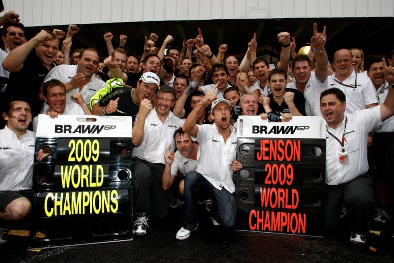 Brawn GP celebrates winning both 2009 F1 championshiops