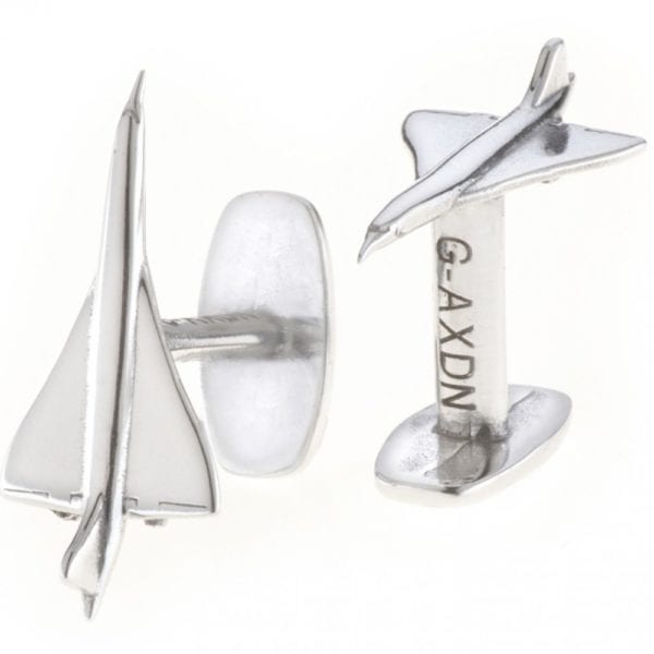 A pair of silver concorde cufflinks