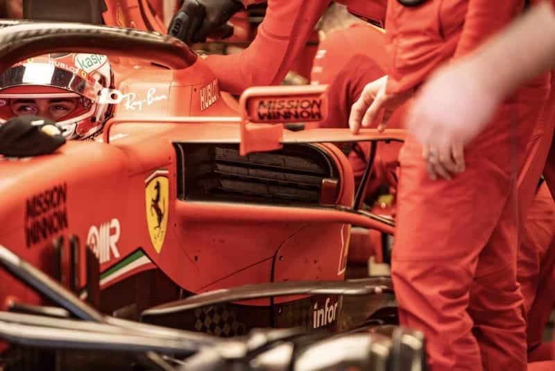 Ferrari sidepod during 2020 f1 preseason testing