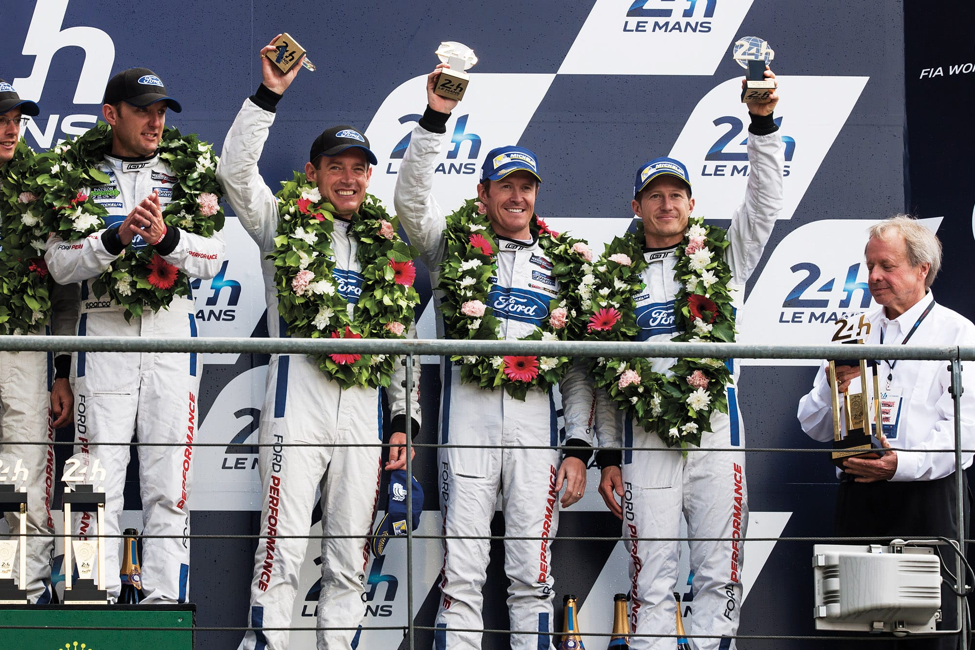 Ford GT Le mans win podium