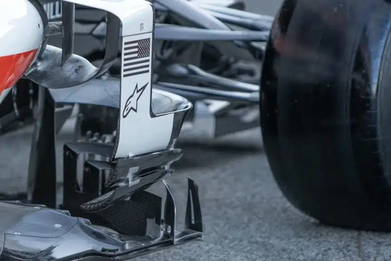 Haas bargeboards in front of the side inlet in 2020 f1 preseason testing