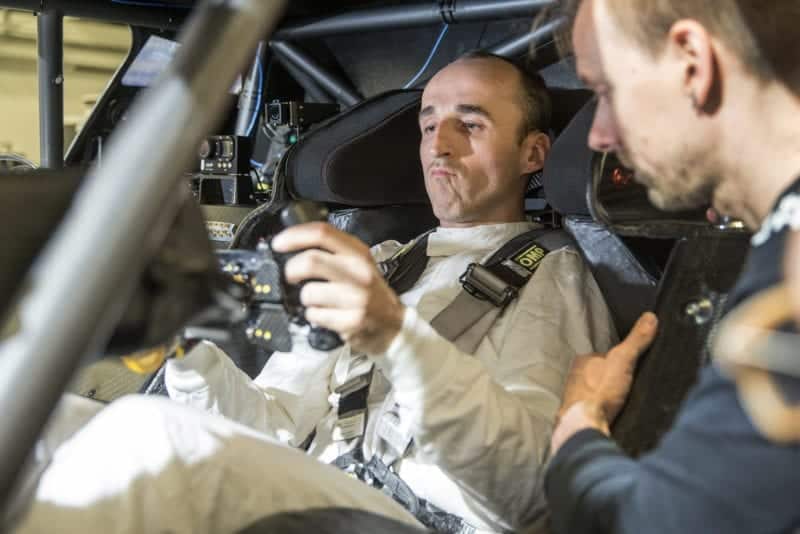 Robert Kubica in the cockpit of a BMW M4 DTM car