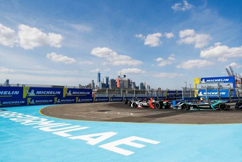 Shot of the skyline during the 2019 New York Formula E eprix