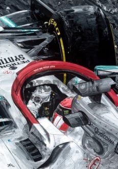 Product image for Lewis Hamilton - Mercedes - 2019 | David Johnson | Limited Edition print