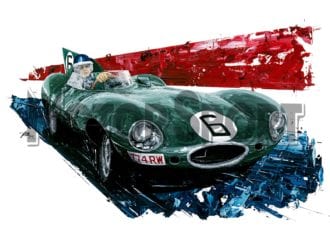 Product image for Mike Hawthorn - Jaguar - 1955 | David Johnson | Limited Edition print