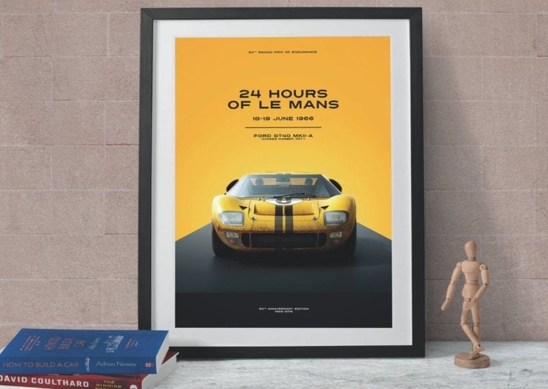 Yellow Ford Gt40 Poster, 24 hours Le Mans