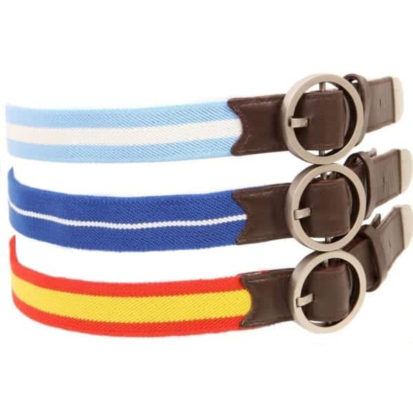 Three Suixtil Avus Belts in Blue and Red