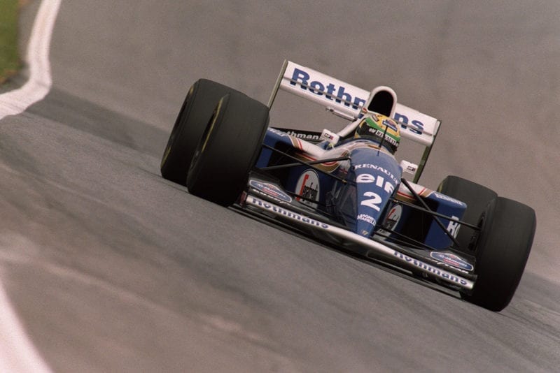 Ayrton Senna in a Williams renault at the 1994 Brazilian Grand Prix