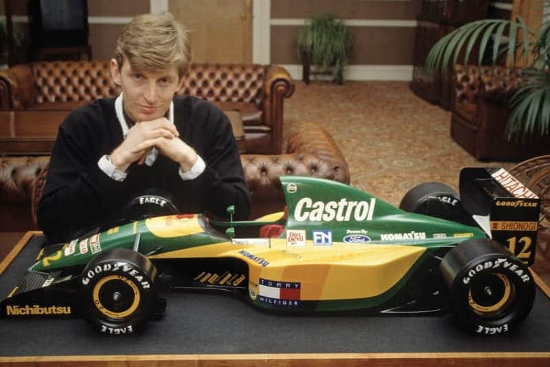 Chris Murphy with a model of the 1993 Lotus F1 car