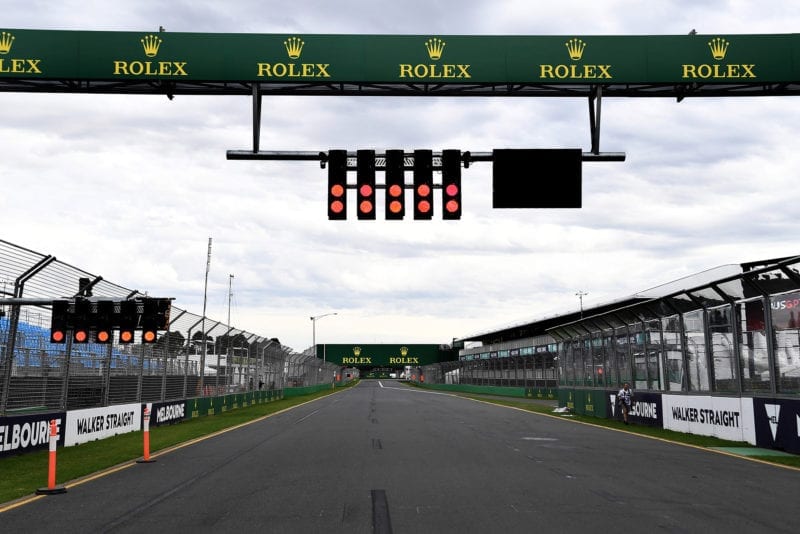 Empty straight at Albert Park after the cancellation of the 2020 Australian Grand Prix