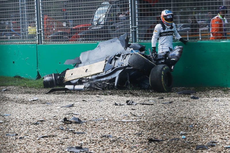Fernando Alonso McLaren crash