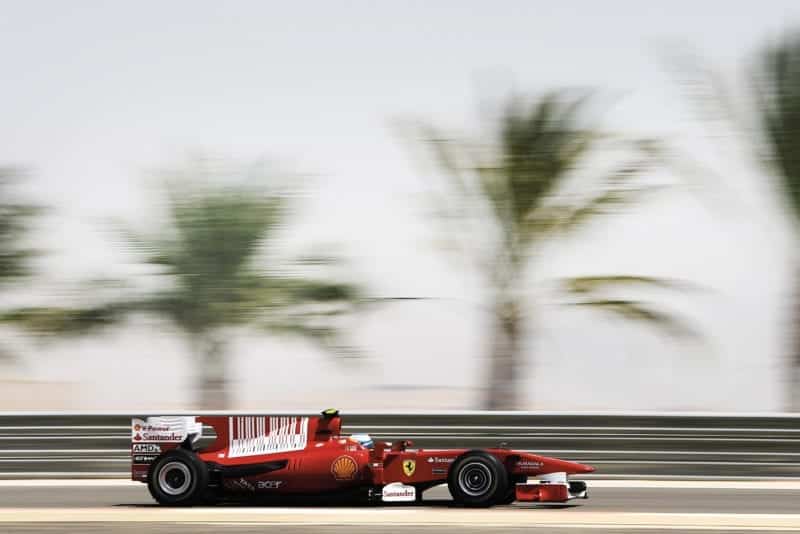Fernando Alonso in a Ferrari