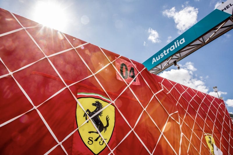 Ferrari equipment at Melbourne for the 2020 Australian Grand Prix