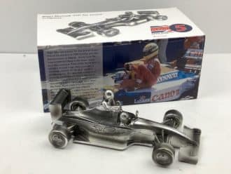 Product image for 'Taxi for Senna' | Nigel Mansell - Williams FW14  - 1991 | Chrome Sculpture | signed Nigel Mansell