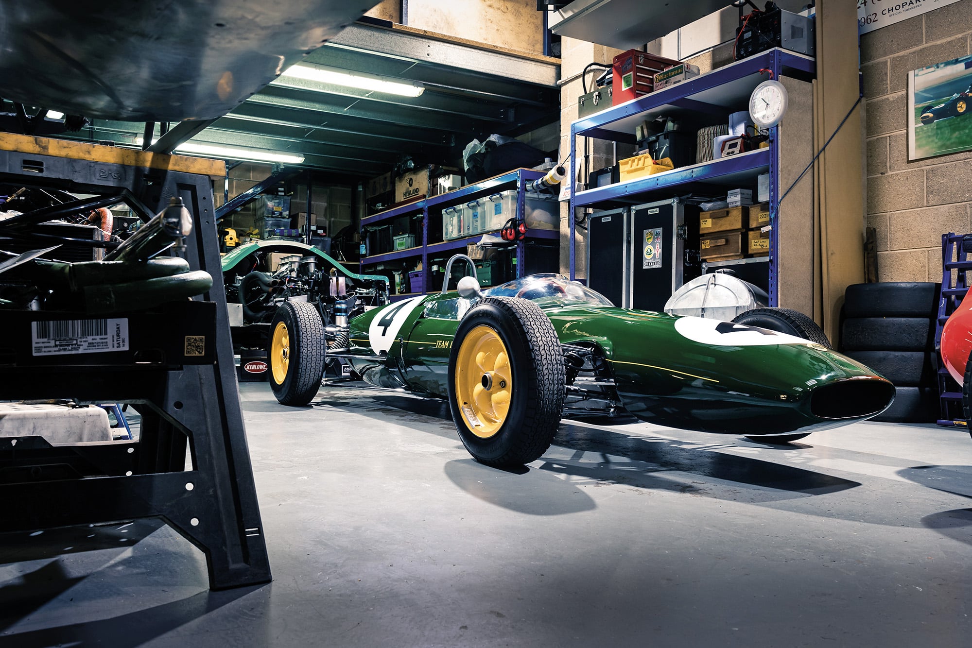 Lotus 22 in garage