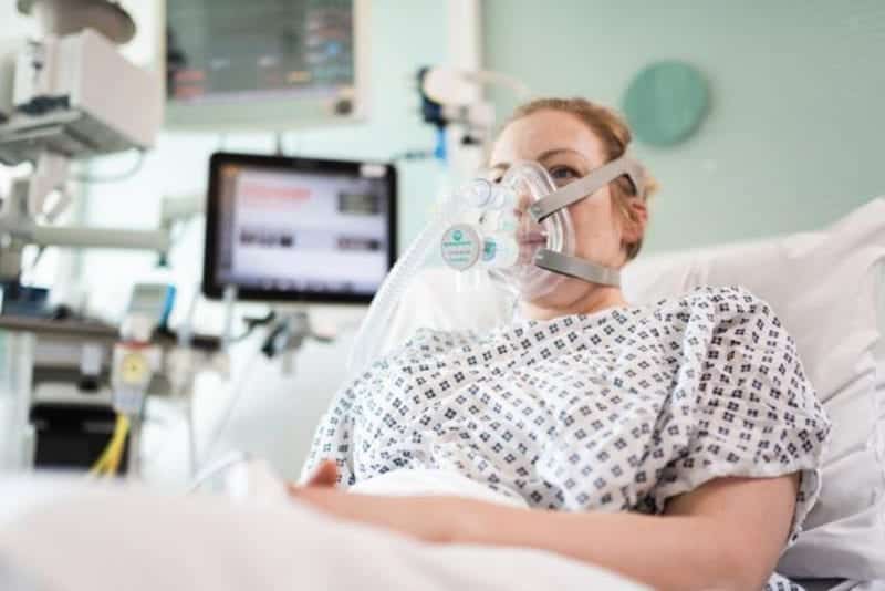 Patient with CPAP machine