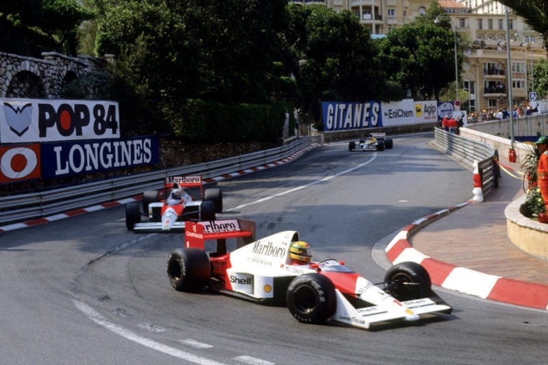 Senna leads Prost at Monaco in 1989