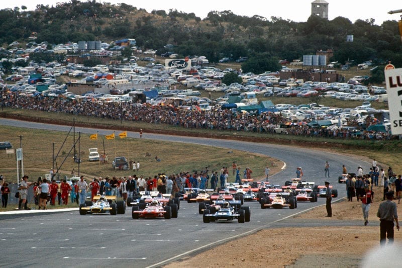 Start of the 1970 F1 South African Grand Prix at Kyalami
