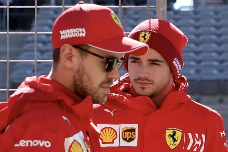 Charles Leclerc and Sebastian Vettel ahead of the 2019 USA Grand Prix