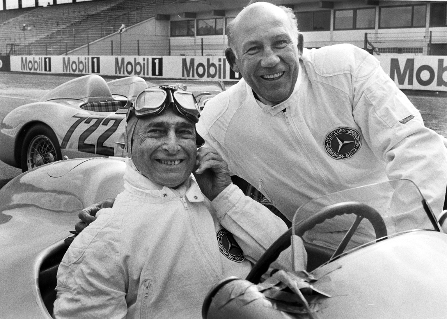 Stirling Moss and Juan Manuel Fangio in 1991