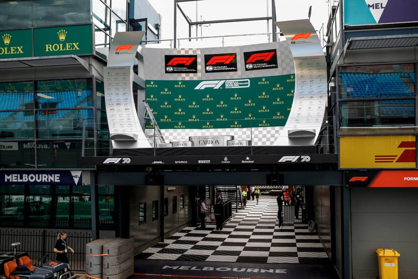 An empty podium at the 2020 Australian Grand Prix