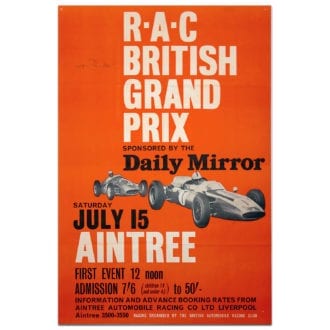 Product image for F1 | British Grand Prix - 1961 - Aintree | original vintage poster