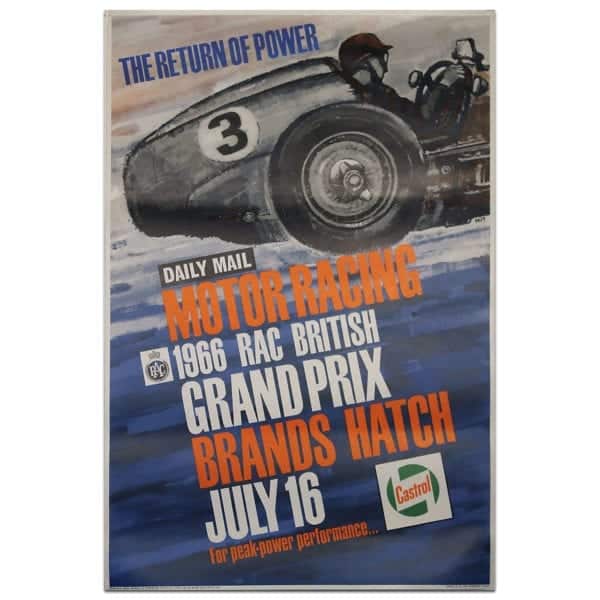 Historic Car Art British GP 1966 visage poster