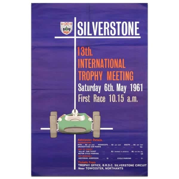British International trophy 1961 Silverstone poster vintage purple