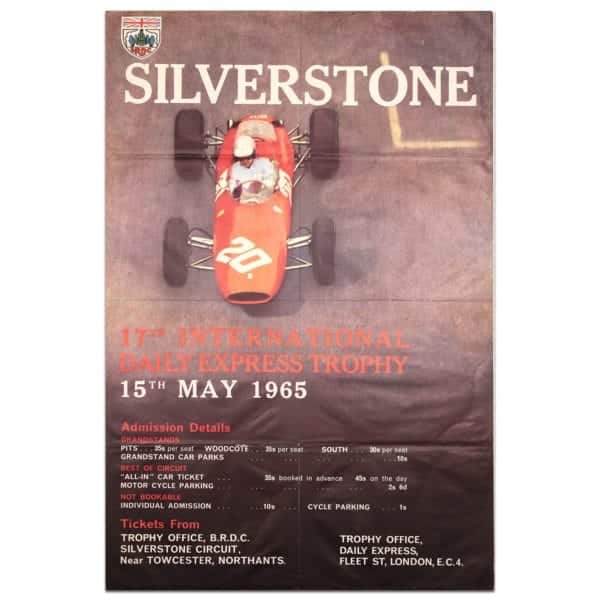 1965 vintage poster HCA British international trophy Silverstone