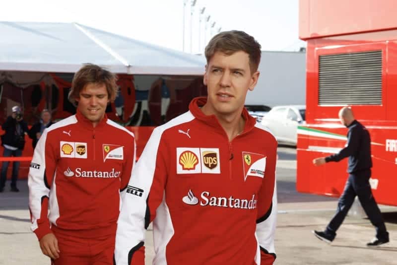 Sebastian Vettel during his first pre-season test with Ferrari in 2015