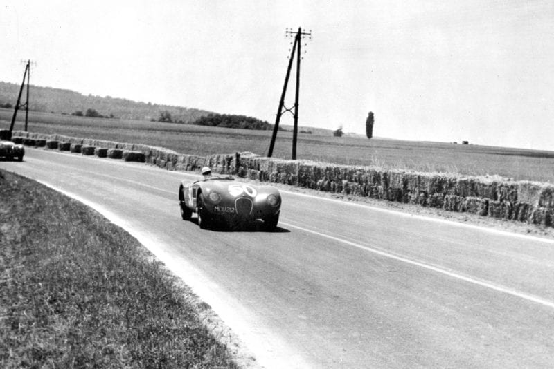 Stirling Moss during the 1952 Reims Grand Prix