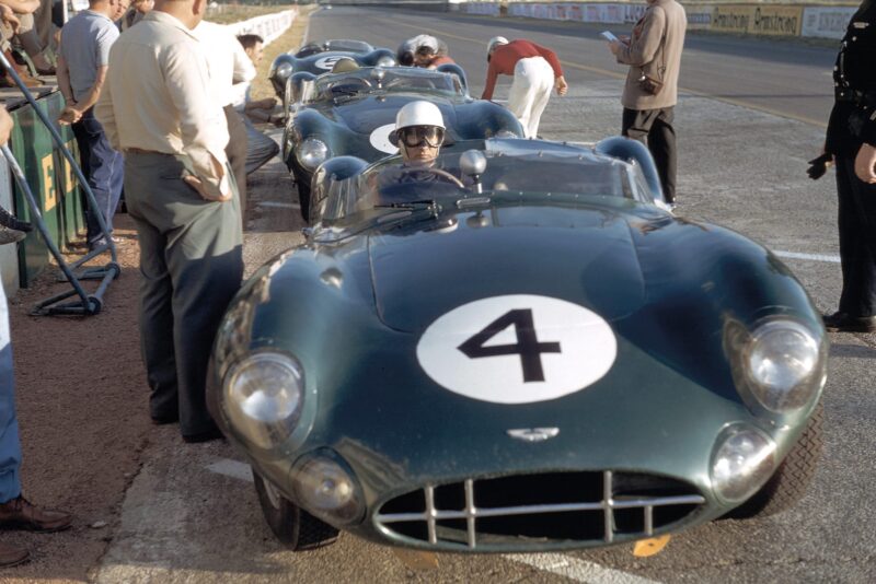 Stirling Moss in an Aston Martin DBR1