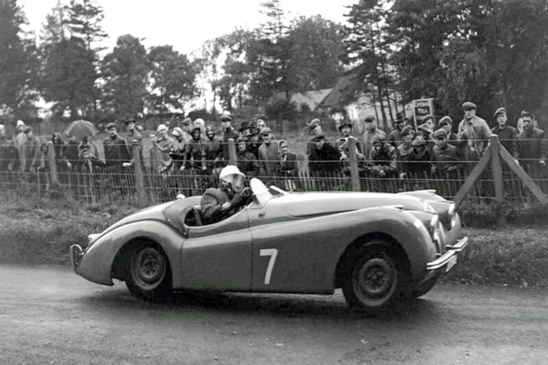 Stirling Moss on his way to victory in Dundrod in 1950