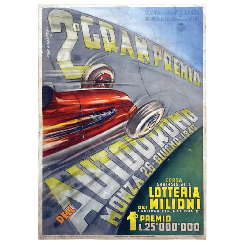 1949 Monza Grand Prix, Italy poster