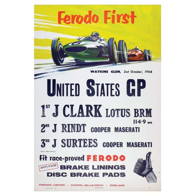 1966 US GP results poster
