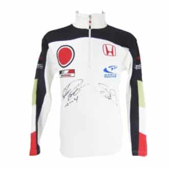 Product image for Jenson Button – F1 World Champion - Honda F1 Official Jumper | memorabilia | signed Jenson Button & Takumo Sato