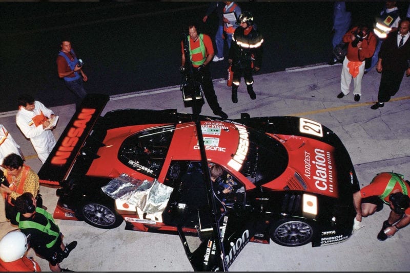 Martin Brundle in a TWR Nissan at Le Mans in 1997