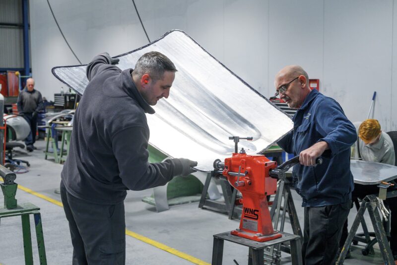 Shaping an Aston MArtin DB4 Zagato bonnet